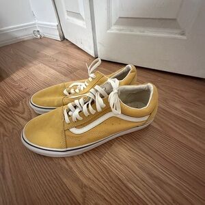 Yellow Low-Top Sneakers with White Accents